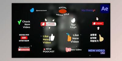 Social Media Buttons And Titles for After Effects (Videohive 52411268) - AE Project