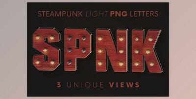 Steampunk Light - 3D Lettering Creativemarket - 6221185