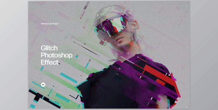 Cyber Glitch Photo Effect CreativeMarket - 7158093