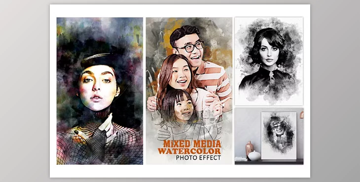 Portrait Painting Watercolor Photo Effect - 279156430