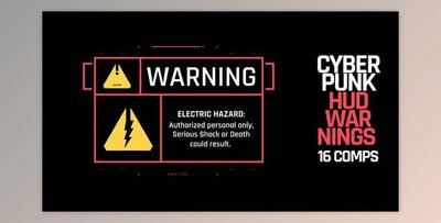 Videohive HUD Cyberpunk Warnings 40252198