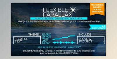 Flexible Parallax Slideshow_Floating Text (Videohive 19788192) - AE Project