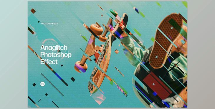 Anaglitch Photoshop Effect CreativeMarket - 7190981