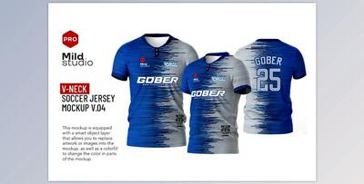 V Neck Polo Shirt Mockup v.05 CreativeMarket - 7462937