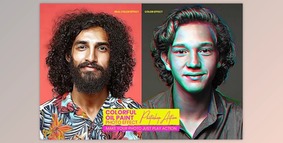 Colorful Oil Paint Photoshop Action - 91935801