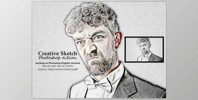 Creative Sketch Photoshop Action CreativeMarket-5192355 (ATN)