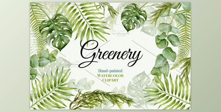 Wedding Watercolor Greenery By Mary (PNG)