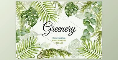 Wedding Watercolor Greenery By Mary (PNG)