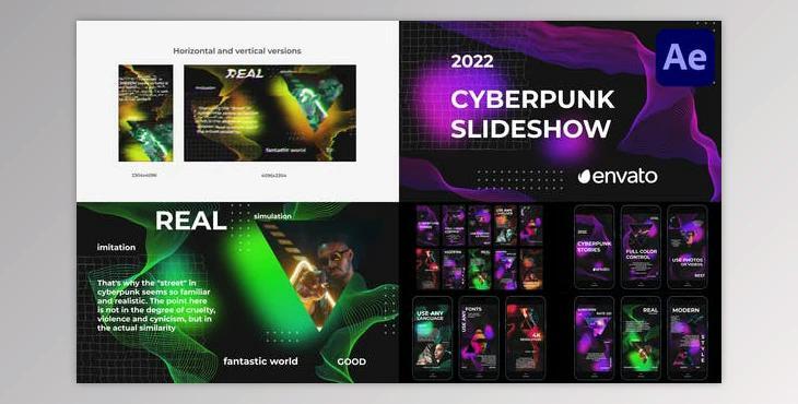 Cyberpunk Glitch Slideshow for After Effects (Videohive 41893975) - AE Project