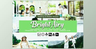 Bright Airy Lightroom Presets CreativeMarket-5156467 (XMP, Lrtemplate, DNG, PS)