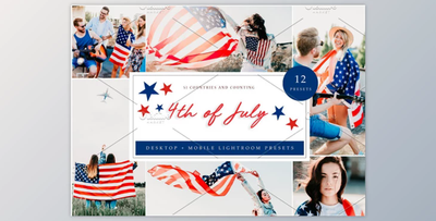 12 x Lightroom Presets, 4Th July By Kzara Visual Concepts