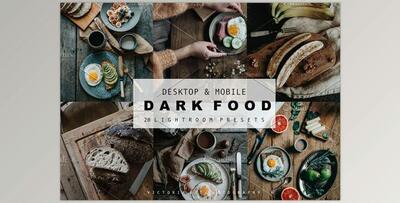 DARK FOOD LIGHTROOM PRESETS CreativeMarket-6103752 (XMP, DNG, LRTEMPLATE)