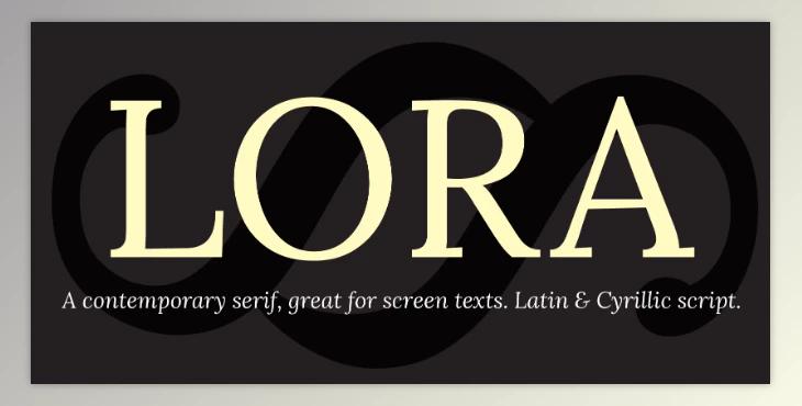 Lora Serif Font Family