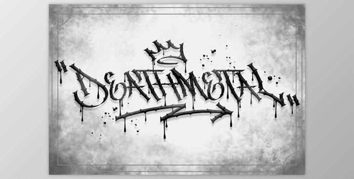 Deathmetal Graffiti Metal Font Vol.1