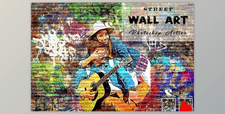 Street Wall Art Photoshop Action Creativemarket - 10994529