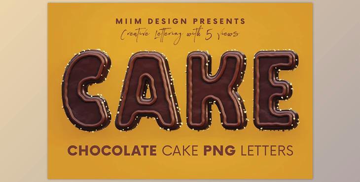 Chocolate Cake – 3D Lettering CreativeMarket - 7545678