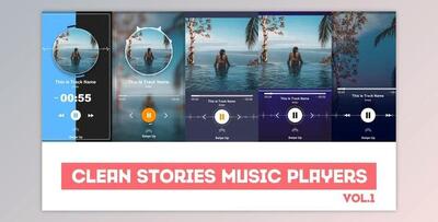 Clean Stories Music Players (Videohive 24495980) - AE Project