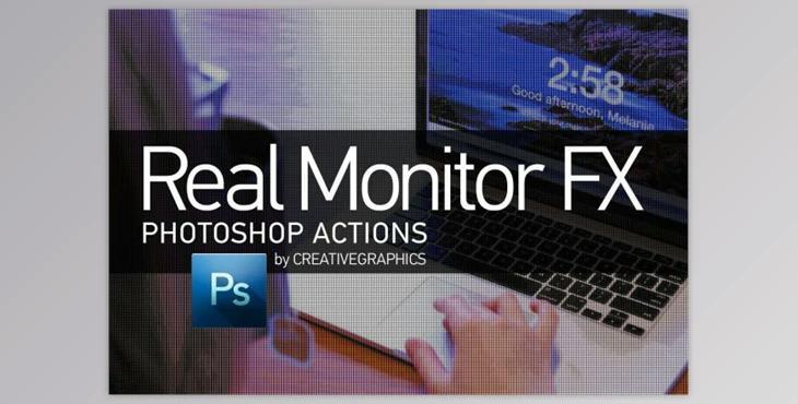 Real Monitor FX Photoshop Action By Creative Graphics (PAT, ATN, TXT)