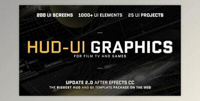 HUD - UI Graphics for FILM, TV and GAMES (Videohive 19580362) - AE Project