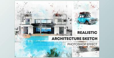 Watercolor Sketch Photoshop Effect CreativeMarket - 6836331