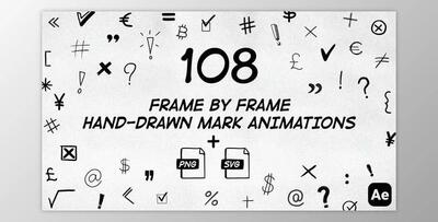 108 Frame By Frame Animated Marks Pack (Videohive 50034230) - AE Project