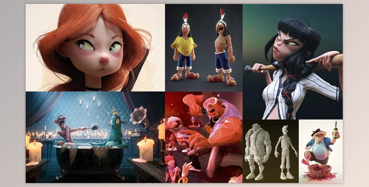 Creation of Characters From 2D to 3D By Matias Zadicoff