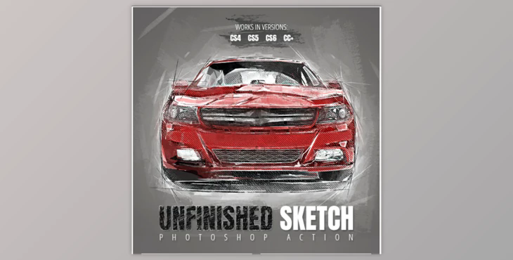 Unfinished Sketch Photoshop Action By 315700