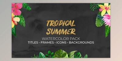 Tropical Summer. Watercolor Pack (Videohive 36049583) - AE Project