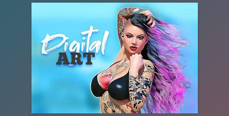 Digital Vector Art Photoshop Action Creativemarket 3546712