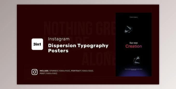 Instagram Dispersion Typography Posters (Videohive 50672751) - AE Project