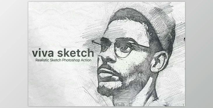 Viva Sketch Photoshop Action CreativeMarket - 6788666
