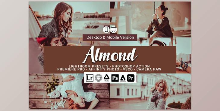 Almond Lightroom Presets CreativeMarket-5155691 (DNG, CUBE)