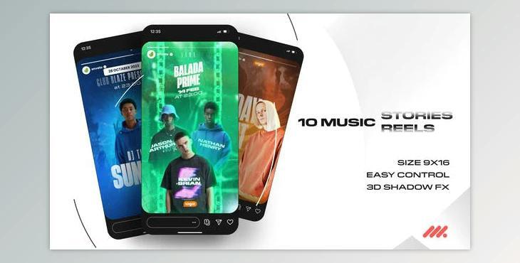 10 Music Stories (Videohive 49216250) - AE Project