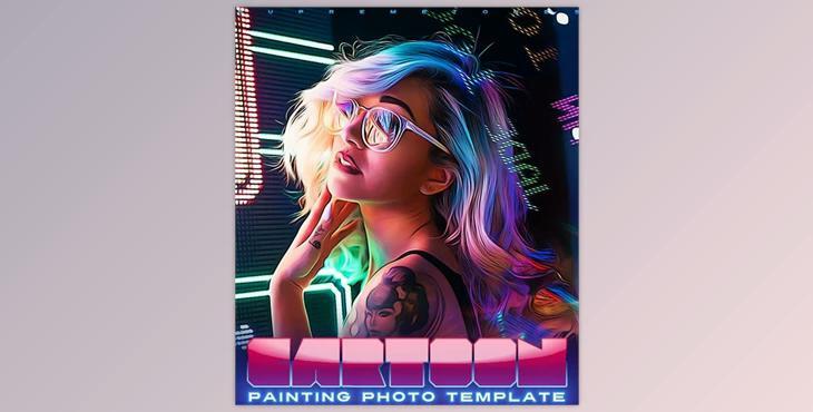 Cartoon Painting Photo Template GraphicRiver-31049584 (PSD)