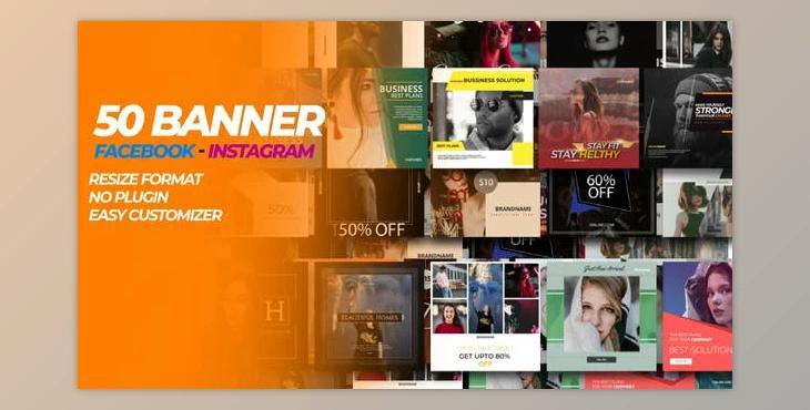 50 Facebook & Instagram Banner (Videohive 31749161) - AE Project