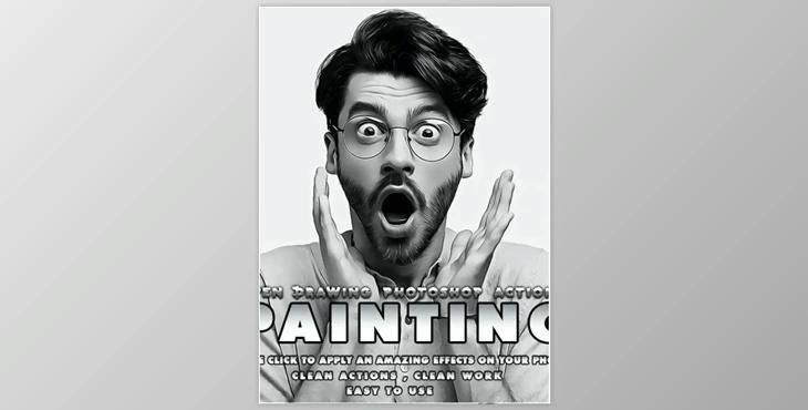 Pen Drawing Painting B&W Photoshop Action GraphicRiver-33962546 (ATN)