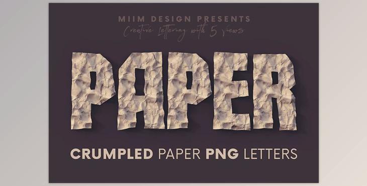 Crumpled Paper – 3D Lettering CreativeMarket - 7136160