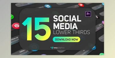 Dark Glossy Social Media Lower Thirds (Videohive 29786822) - PR Project
