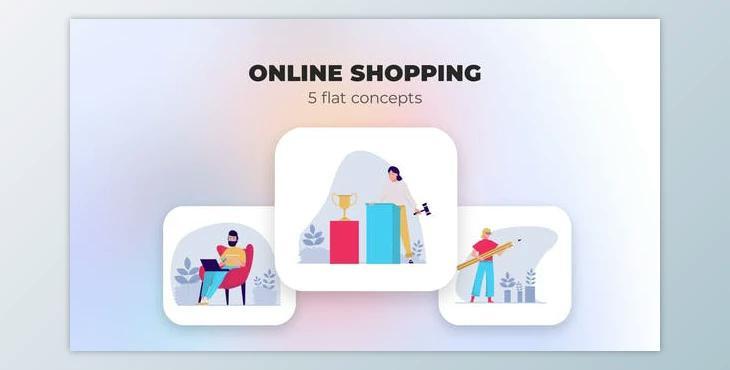 Online shopping – Flat concepts (Videohive 39984579) - AE Project