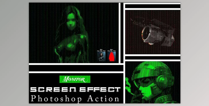 Monitor Screen Effect Ps Action Creative Market - 92057498