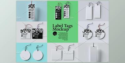 Set of Tag Clothing Labels Mockup CreativeMarket-5836432 (PSD)