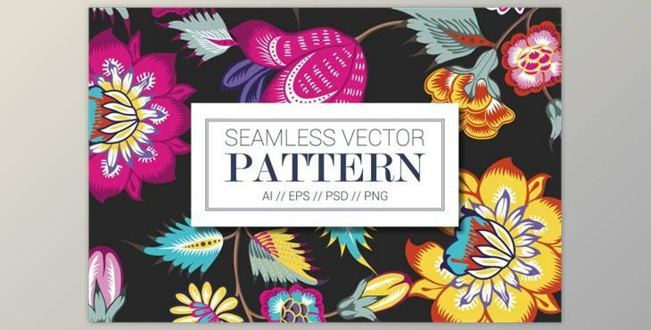 VECTOR CHINTZ SEAMLESS PATTERN By TSTUDIO (AI. EPS, PNG, JPEG, PSD)