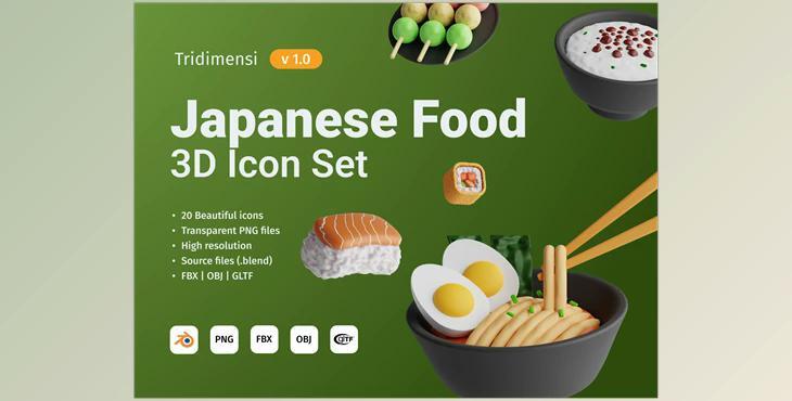 UI8 – 3D Japanese Food V1