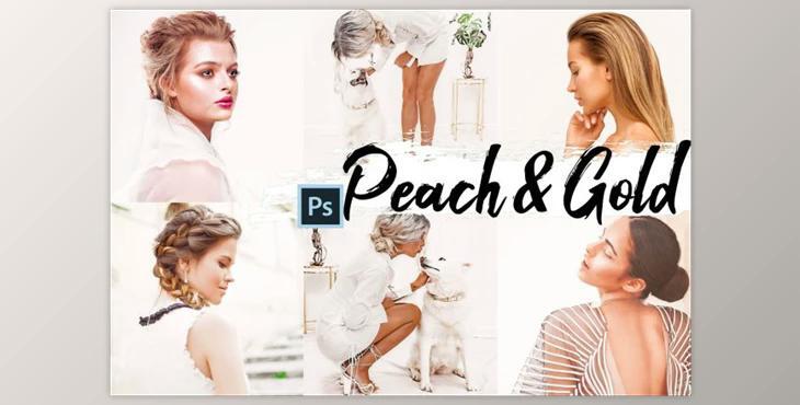 09 Peach & Gold Photoshop Actions, ACR and LUT presets