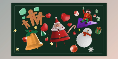 3D Christmas Social Icons Pack (Videohive 42203354) - AE Project