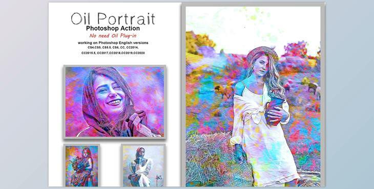 Oil Portrait Photoshop Action CreativeMarket-5413622 (ATN, PAT)