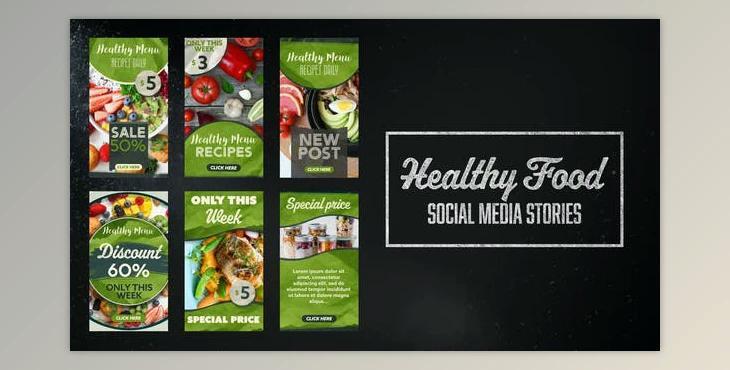 Healthy Food Social Media Stories (Videohive 50962267) - AE Project