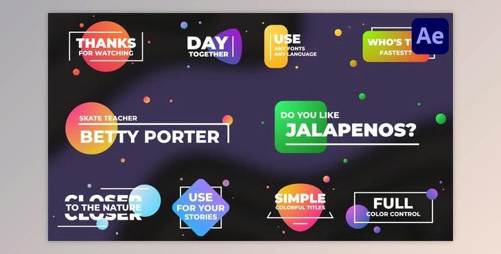 Simple Colorful Titles for After Effects (Videohive 38539510) - AE Project