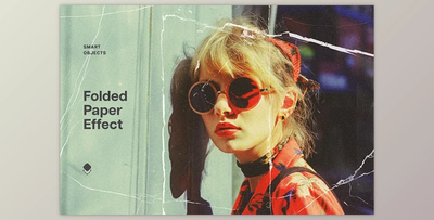 Folded Paper Photo Effect - 92465380