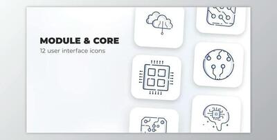 Module & Core- user interface icons (Videohive 39696610) - AE Project